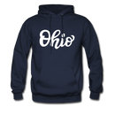 Ohio Hoodie - Hand Lettered Unisex Ohio Hooded Sweatshirt - navy