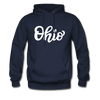 Ohio Hoodie - Hand Lettered Unisex Ohio Hooded Sweatshirt - navy