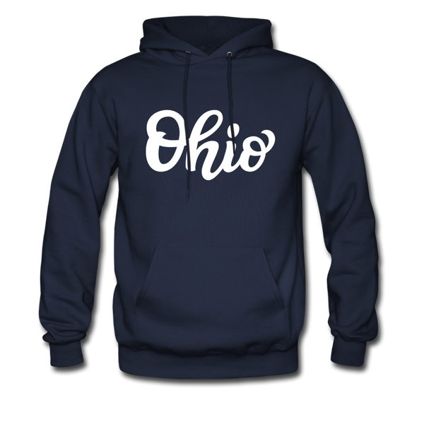 Ohio Hoodie - Hand Lettered Unisex Ohio Hooded Sweatshirt - navy