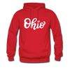 Ohio Hoodie - Hand Lettered Unisex Ohio Hooded Sweatshirt - red