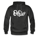 Ohio Hoodie - Hand Lettered Unisex Ohio Hooded Sweatshirt - charcoal gray
