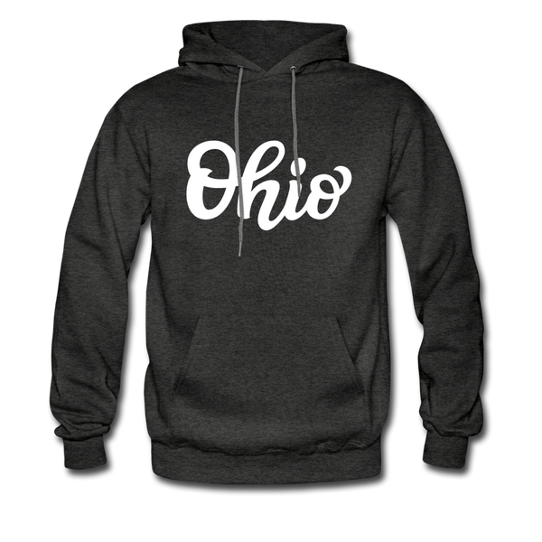 Ohio Hoodie - Hand Lettered Unisex Ohio Hooded Sweatshirt - charcoal gray