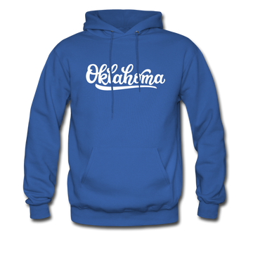 Oklahoma Hoodie - Hand Lettered Unisex Oklahoma Hooded Sweatshirt - royal blue