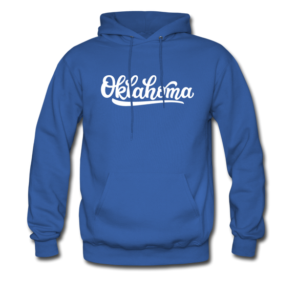 Oklahoma Hoodie - Hand Lettered Unisex Oklahoma Hooded Sweatshirt - royal blue