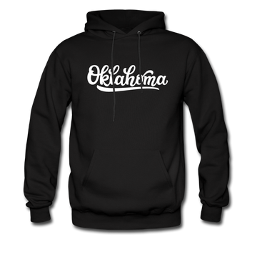 Oklahoma Hoodie - Hand Lettered Unisex Oklahoma Hooded Sweatshirt - black