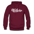 Oklahoma Hoodie - Hand Lettered Unisex Oklahoma Hooded Sweatshirt - burgundy