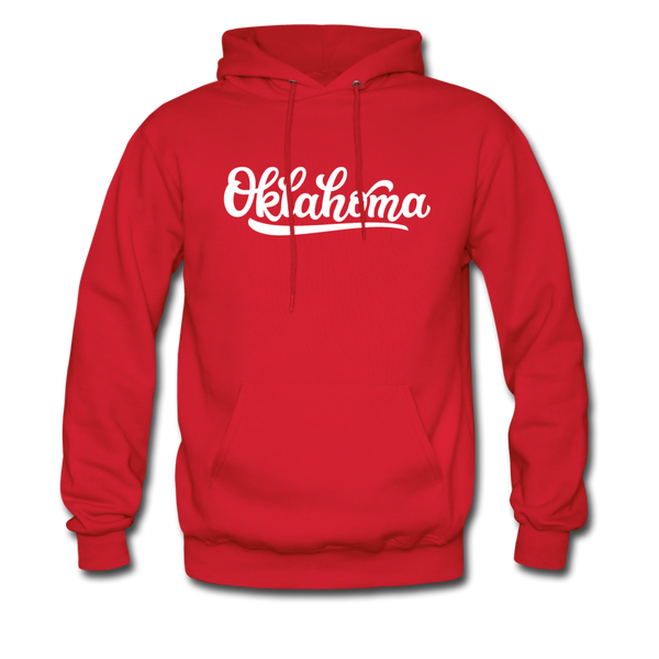 Oklahoma Hoodie - Hand Lettered Unisex Oklahoma Hooded Sweatshirt - red