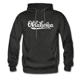 Oklahoma Hoodie - Hand Lettered Unisex Oklahoma Hooded Sweatshirt - charcoal gray