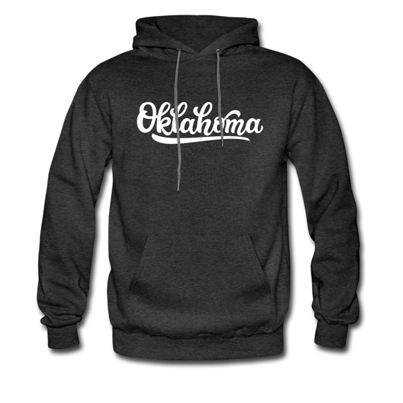 Oklahoma Hoodie - Hand Lettered Unisex Oklahoma Hooded Sweatshirt - charcoal gray
