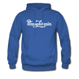 Pennsylvania Hoodie - Hand Lettered Unisex Pennsylvania Hooded Sweatshirt - royal blue