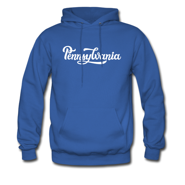 Pennsylvania Hoodie - Hand Lettered Unisex Pennsylvania Hooded Sweatshirt - royal blue