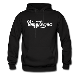 Pennsylvania Hoodie - Hand Lettered Unisex Pennsylvania Hooded Sweatshirt - black