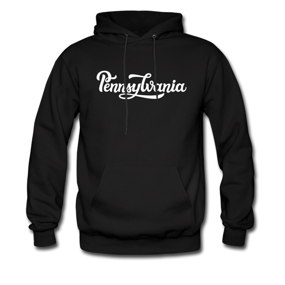 Pennsylvania Hoodie - Hand Lettered Unisex Pennsylvania Hooded Sweatshirt - black