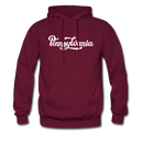 Pennsylvania Hoodie - Hand Lettered Unisex Pennsylvania Hooded Sweatshirt - burgundy