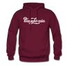 Pennsylvania Hoodie - Hand Lettered Unisex Pennsylvania Hooded Sweatshirt - burgundy
