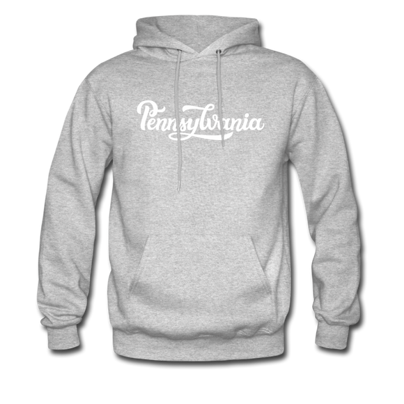 Pennsylvania Hoodie - Hand Lettered Unisex Pennsylvania Hooded Sweatshirt - heather gray