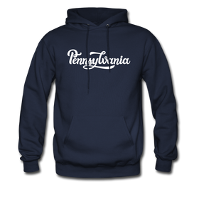 Pennsylvania Hoodie - Hand Lettered Unisex Pennsylvania Hooded Sweatshirt - navy