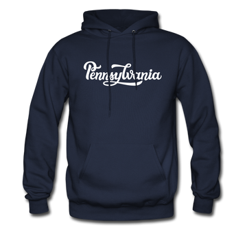 Pennsylvania Hoodie - Hand Lettered Unisex Pennsylvania Hooded Sweatshirt - navy