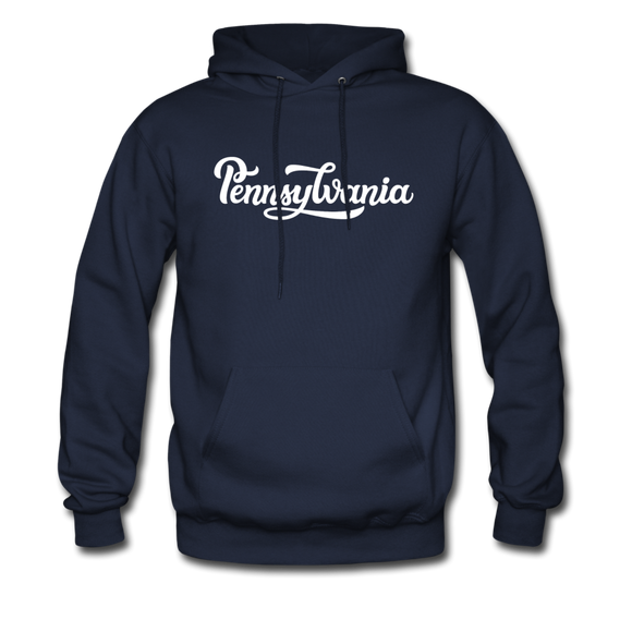 Pennsylvania Hoodie - Hand Lettered Unisex Pennsylvania Hooded Sweatshirt - navy