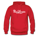 Pennsylvania Hoodie - Hand Lettered Unisex Pennsylvania Hooded Sweatshirt - red