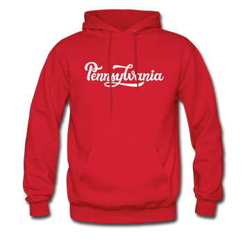 Pennsylvania Hoodie - Hand Lettered Unisex Pennsylvania Hooded Sweatshirt - red