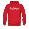 Pennsylvania Hoodie - Hand Lettered Unisex Pennsylvania Hooded Sweatshirt - red