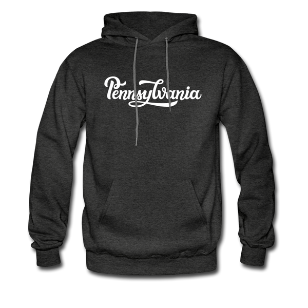 Pennsylvania Hoodie - Hand Lettered Unisex Pennsylvania Hooded Sweatshirt - charcoal gray
