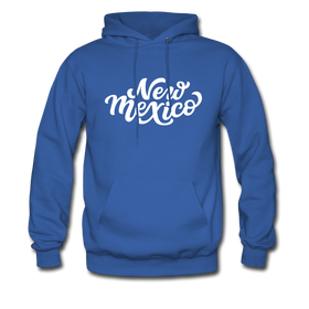 New Mexico Hoodie - Hand Lettered Unisex New Mexico Hooded Sweatshirt - royal blue