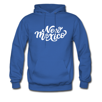 New Mexico Hoodie - Hand Lettered Unisex New Mexico Hooded Sweatshirt - royal blue