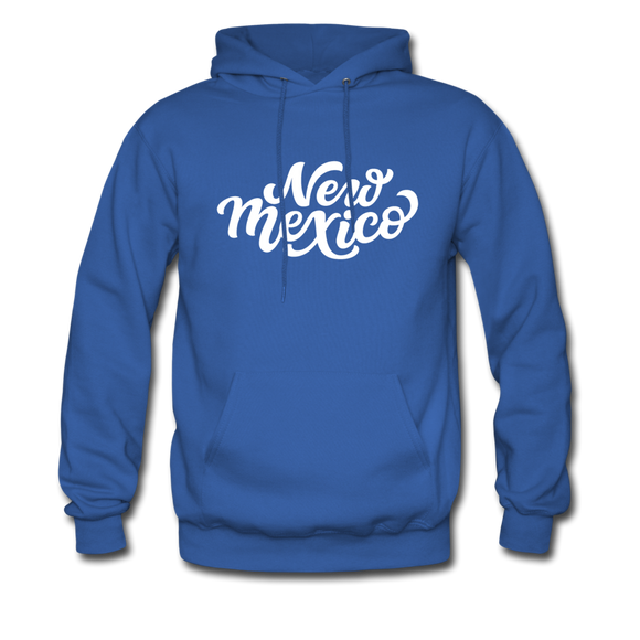 New Mexico Hoodie - Hand Lettered Unisex New Mexico Hooded Sweatshirt - royal blue