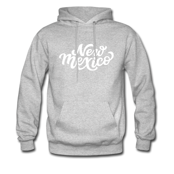 New Mexico Hoodie - Hand Lettered Unisex New Mexico Hooded Sweatshirt - heather gray