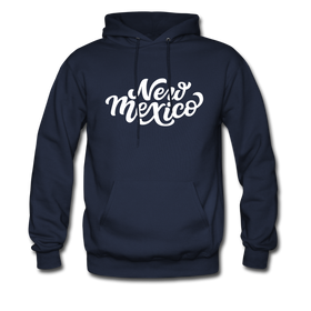 New Mexico Hoodie - Hand Lettered Unisex New Mexico Hooded Sweatshirt - navy