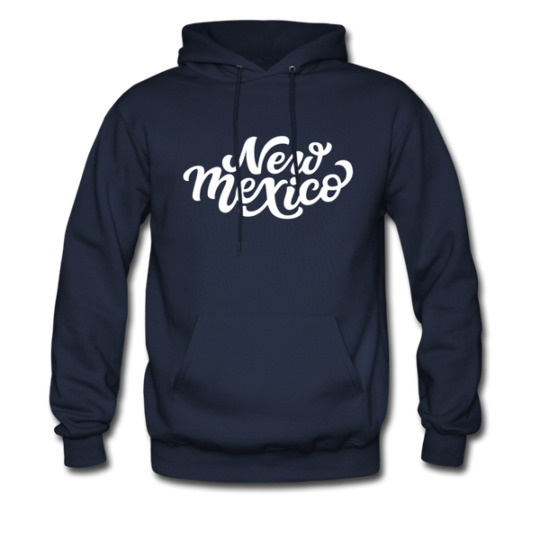 New Mexico Hoodie - Hand Lettered Unisex New Mexico Hooded Sweatshirt - navy
