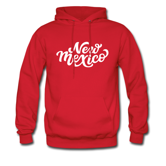 New Mexico Hoodie - Hand Lettered Unisex New Mexico Hooded Sweatshirt - red