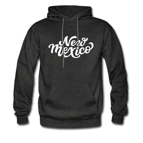 New Mexico Hoodie - Hand Lettered Unisex New Mexico Hooded Sweatshirt - charcoal gray