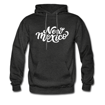 New Mexico Hoodie - Hand Lettered Unisex New Mexico Hooded Sweatshirt - charcoal gray