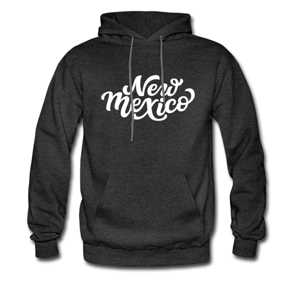 New Mexico Hoodie - Hand Lettered Unisex New Mexico Hooded Sweatshirt - charcoal gray
