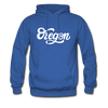 Oregon Hoodie - Hand Lettered Unisex Oregon Hooded Sweatshirt - royal blue