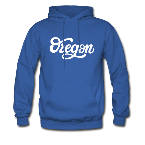 Oregon Hoodie - Hand Lettered Unisex Oregon Hooded Sweatshirt - royal blue