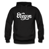 Oregon Hoodie - Hand Lettered Unisex Oregon Hooded Sweatshirt - black