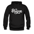 Oregon Hoodie - Hand Lettered Unisex Oregon Hooded Sweatshirt - black