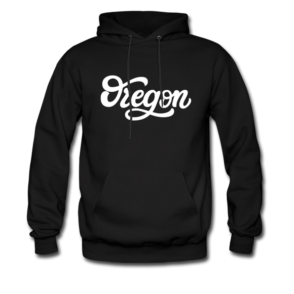 Oregon Hoodie - Hand Lettered Unisex Oregon Hooded Sweatshirt - black