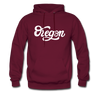 Oregon Hoodie - Hand Lettered Unisex Oregon Hooded Sweatshirt - burgundy