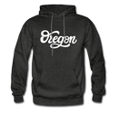 Oregon Hoodie - Hand Lettered Unisex Oregon Hooded Sweatshirt - charcoal gray