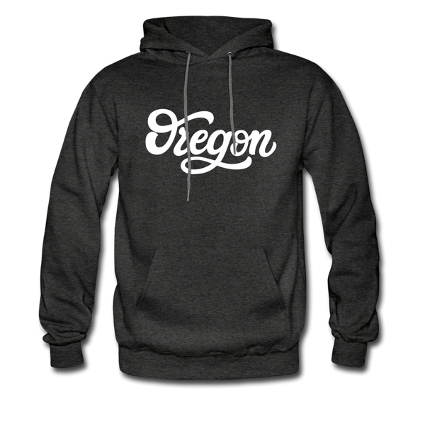 Oregon Hoodie - Hand Lettered Unisex Oregon Hooded Sweatshirt - charcoal gray
