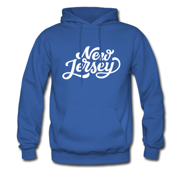 New Jersey Hoodie - Hand Lettered Unisex New Jersey Hooded Sweatshirt - royal blue