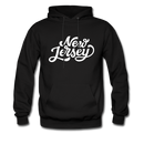 New Jersey Hoodie - Hand Lettered Unisex New Jersey Hooded Sweatshirt - black