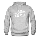 New Jersey Hoodie - Hand Lettered Unisex New Jersey Hooded Sweatshirt - heather gray