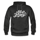 New Jersey Hoodie - Hand Lettered Unisex New Jersey Hooded Sweatshirt - charcoal gray