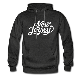 New Jersey Hoodie - Hand Lettered Unisex New Jersey Hooded Sweatshirt - charcoal gray